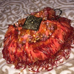 LUXURY ANTIQUE ORANGE PURSE